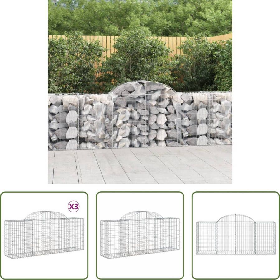 The Living Store schanskorf Gabion 100x50x80 100 cm geluidsisolerend gegalvaniseerd ijzer