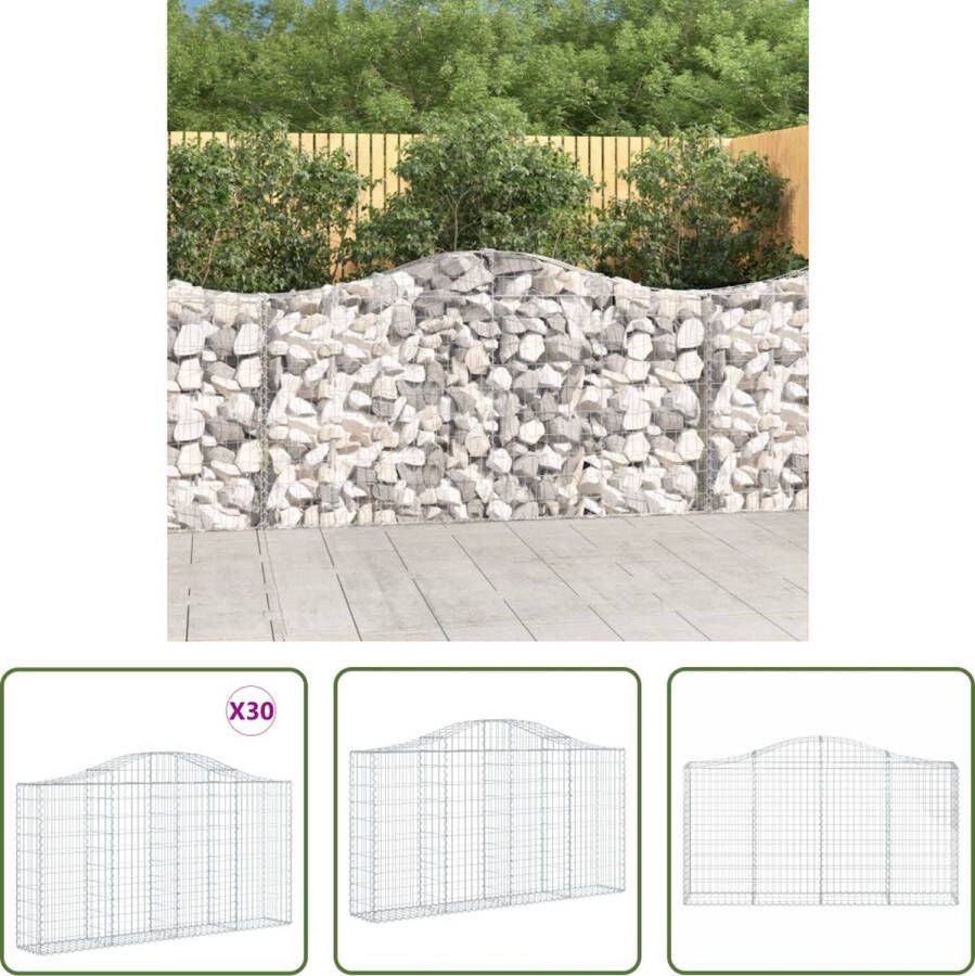 The Living Store Schanskorf Gabion 200 x 30 x 100 120 cm roestbestendig gegalvaniseerd ijzer 30 stuks