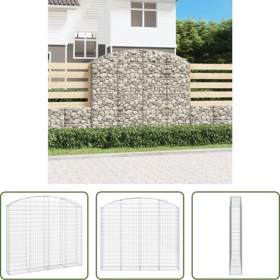 The Living Store Schanskorf Gabion 200 x 30 x 160 180 cm Duurzaam gegalvaniseerd ijzer