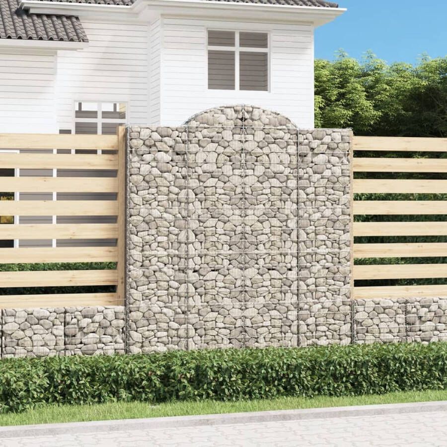 The Living Store Schanskorf Gabion 200 x 30 x 220 240 cm Geluidsisolerende Tuinbarrière Gegalvaniseerd IJzer