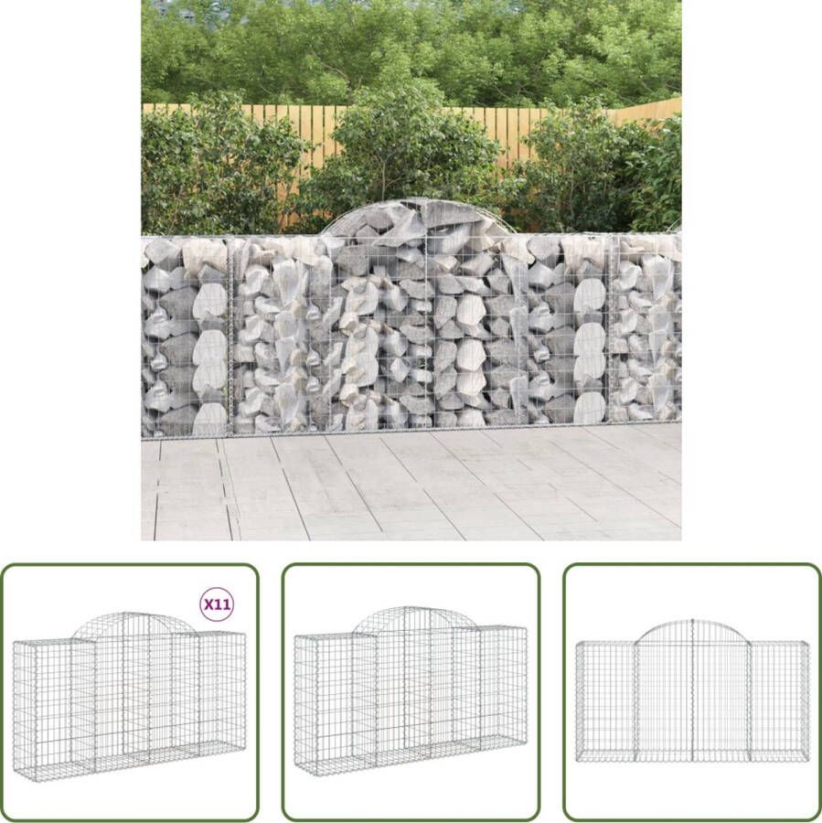 The Living Store Schanskorf Gabion 200 x 50 x 100 120 cm Gegalvaniseerd ijzer