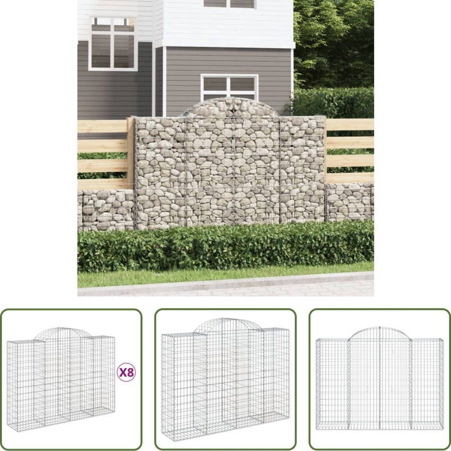 The Living Store Schanskorf Gabion 200 x 50 x 140 160 cm Gegalvaniseerd ijzer Decoratieve geluidsisolerende tuinbarrière