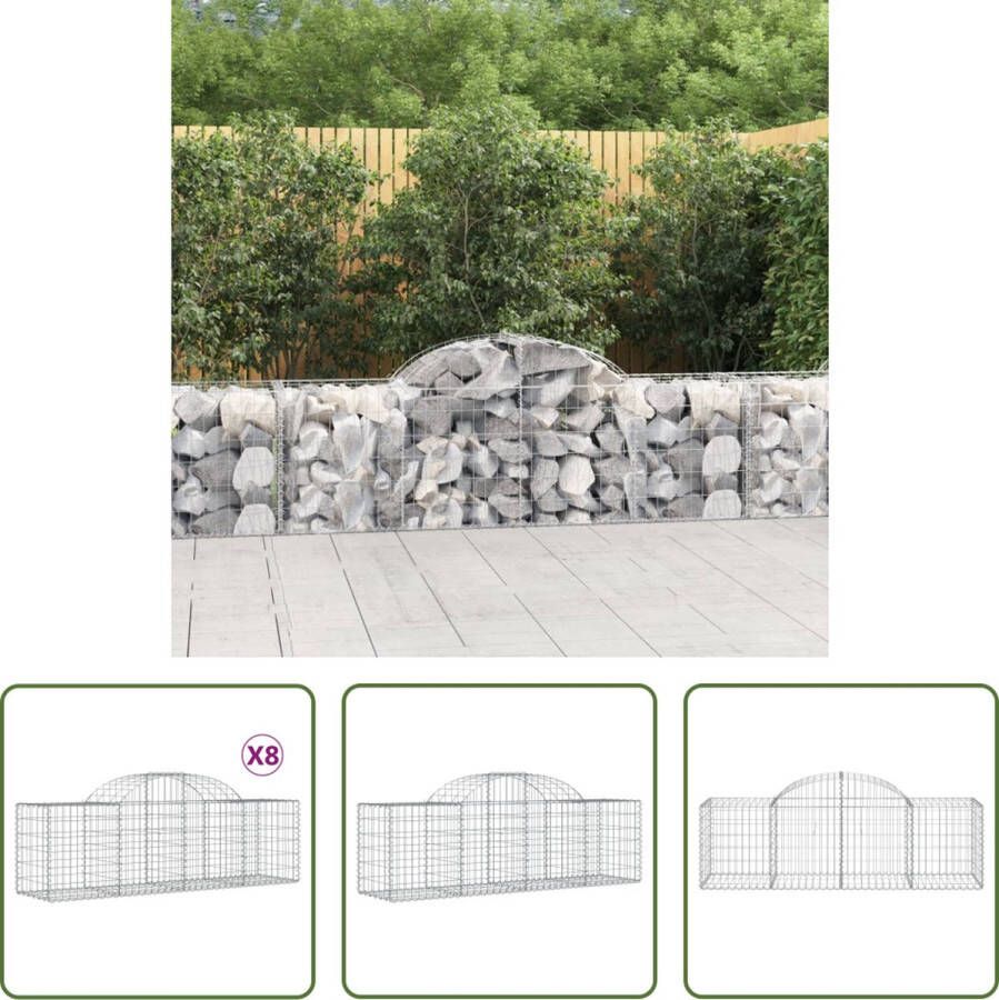 The Living Store Schanskorf Gabion 200 x 50 x 60 80 cm Gegalvaniseerd ijzer