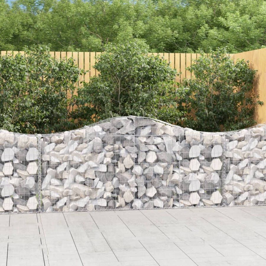 The Living Store Schanskorf Gabion 200x30x80 100 cm Geluidsisolerende Tuinbarrière Stabiele Draadconstructie