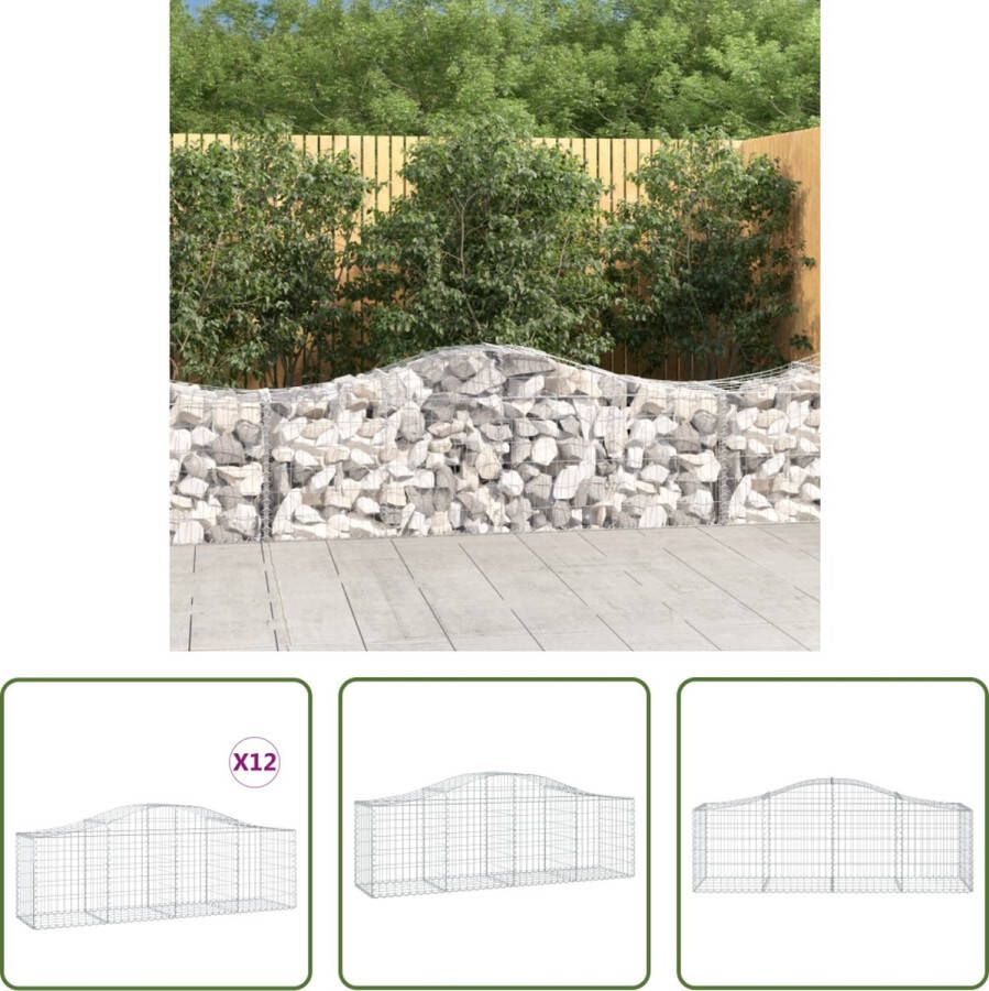 The Living Store Schanskorf Gabion 200x50x60 80cm Gegalvaniseerd ijzer