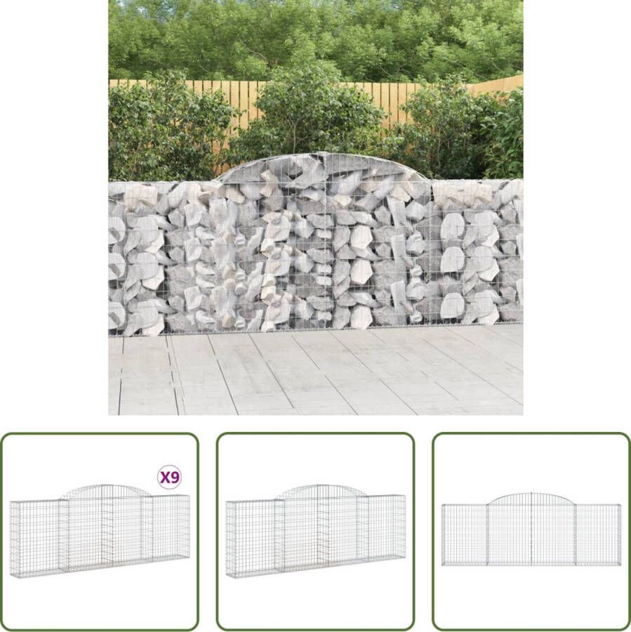 The Living Store schanskorf Gabion 300x30x100 120 cm decoratieve tuinbarrières