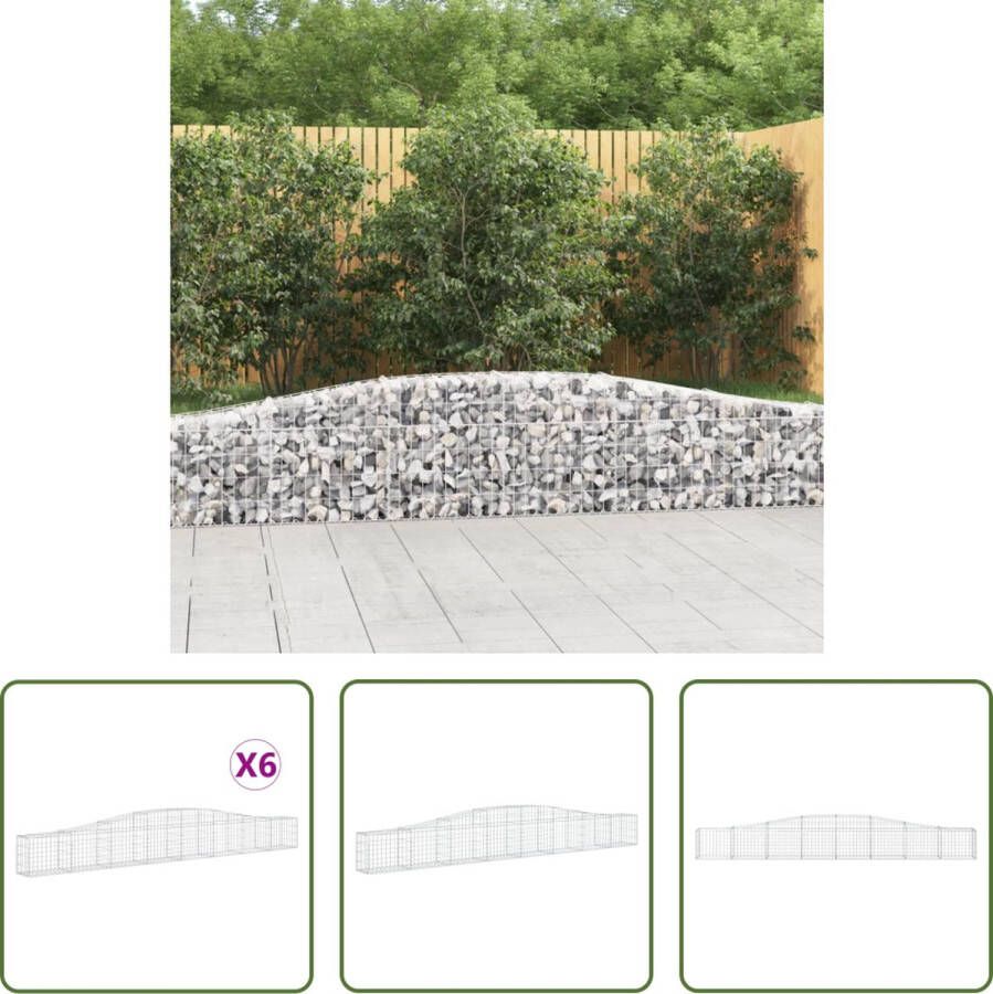 The Living Store Schanskorf Gabion 400 x 30 x 40 60 cm Zilver Gegalvaniseerd ijzer