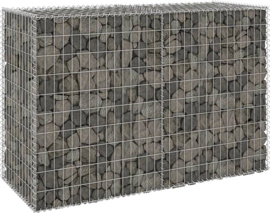 The Living Store Schanskorf Gabion Mand 150 x 60 x 100 cm Zilver Gegalvaniseerd Staal