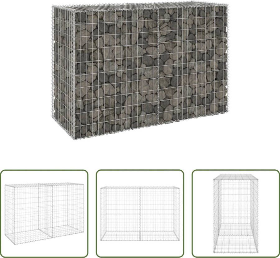 The Living Store Schanskorf Gabion Mand 150 x 60 x 100 cm Zilver Gegalvaniseerd Staal