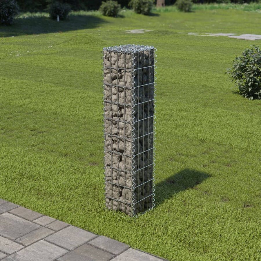 The Living Store Schanskorf Gabion mand 20x20x100cm Gegalvaniseerd staal