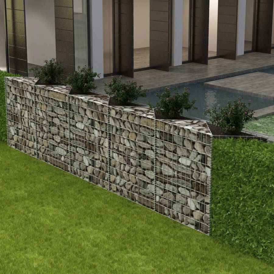 The Living Store Schanskorf gabion mand 300 x 30 x 100 cm gegalvaniseerd staal