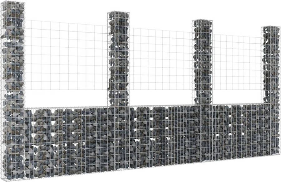 The Living Store Schanskorf Gabion Mand 380x20x200 cm Zilver