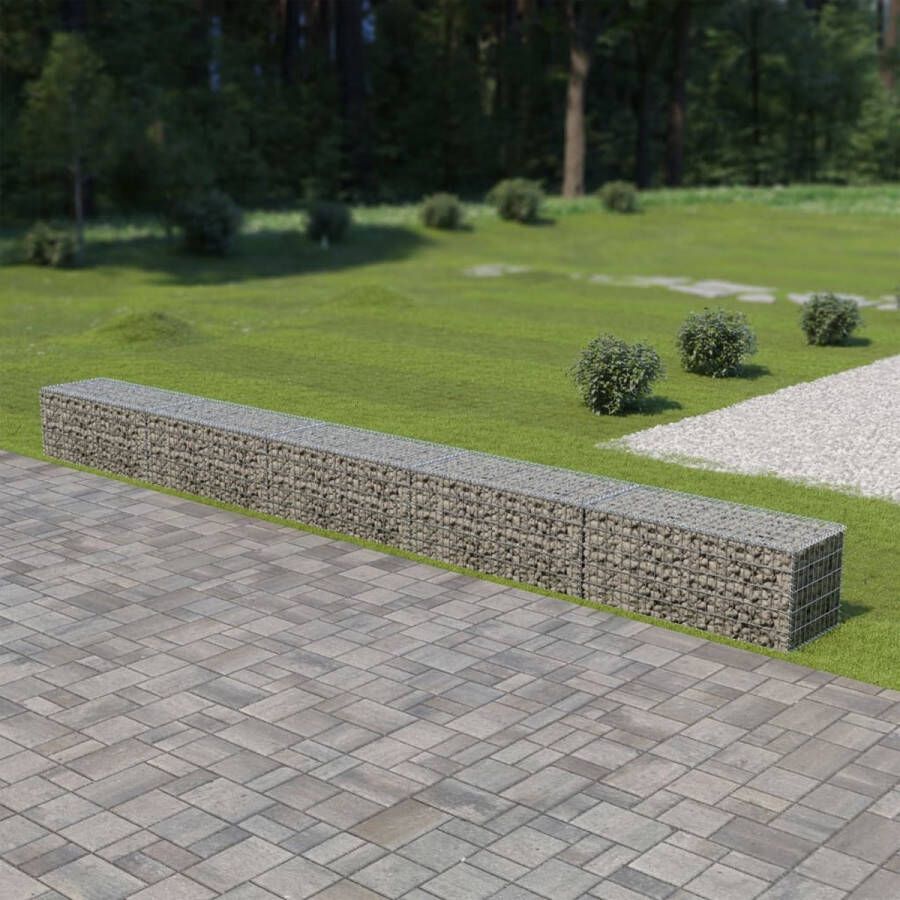 The Living Store Schanskorf Gabion Mand 600 x 50 x 50 cm Gegalvaniseerd staal Hoog draagvermogen