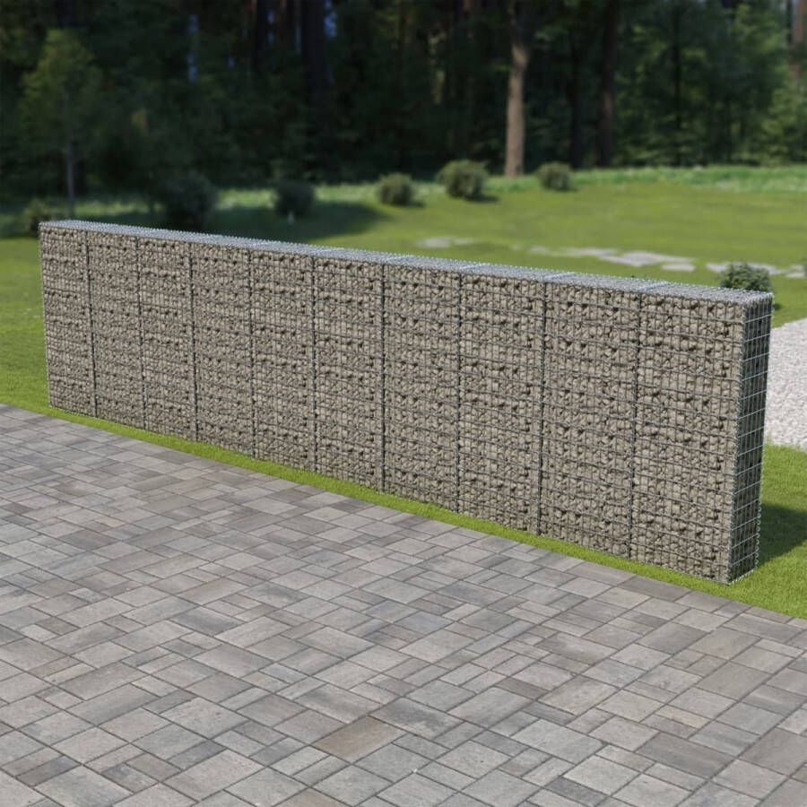 The Living Store Schanskorf Gabion mand 600x30x150cm Gegalvaniseerd staal