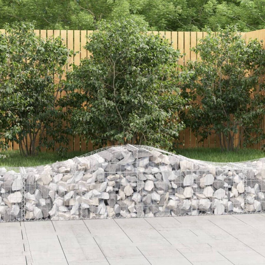 The Living Store Schanskorf Gabion muur 200x50x40 60 cm Gegalvaniseerd ijzer