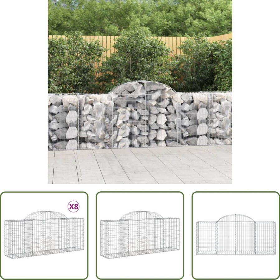 The Living Store Schanskorf Gabion Muur Decoratieve Tuinbarrière 100 x 50 x 80 100 cm Gegalvaniseerd IJzer