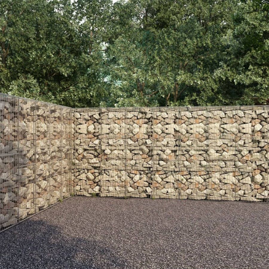 The Living Store Schanskorf Mand Gabion 600x30x200 cm RVS Weerbestendig
