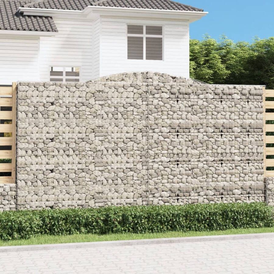 The Living Store Schanskorf Schanskorven Tuinafscheiding 400x30x220 240 cm Gegalvaniseerd ijzer