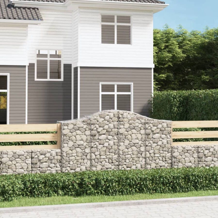 The Living Store Schanskorf Tuinafscheiding 200 x 50 x 120 140 cm Duurzaam gegalvaniseerd ijzer