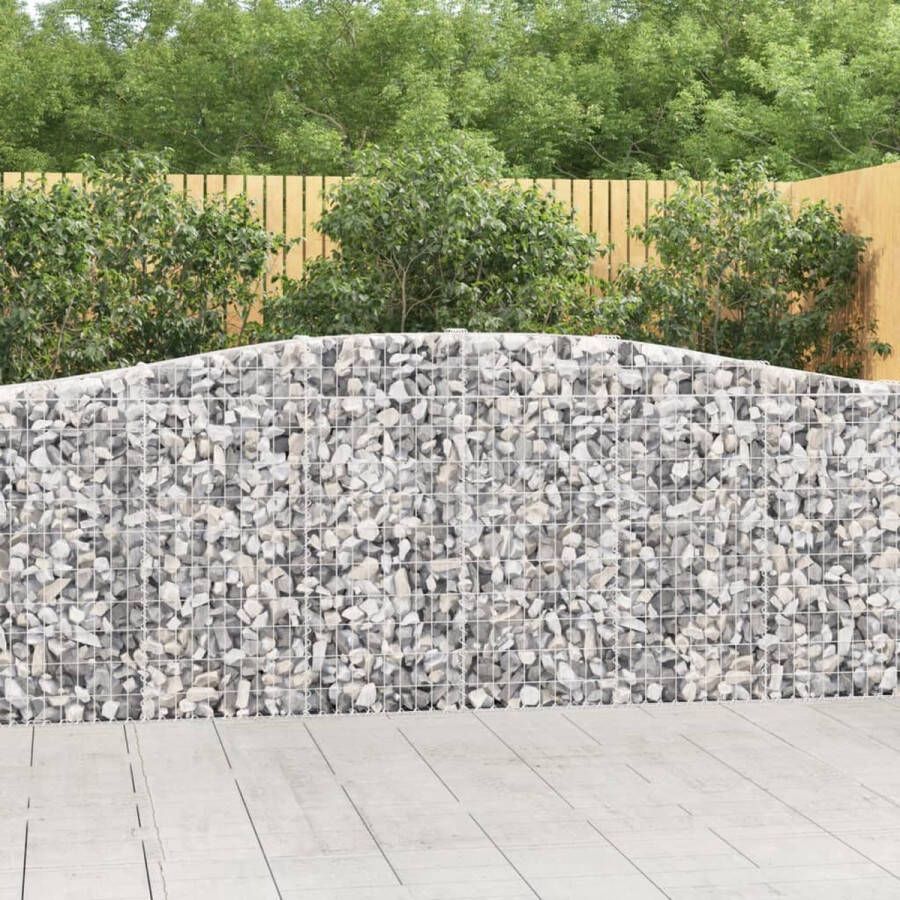 The Living Store Gabion Schanskorven Tuinbarrières 400x30x100 120cm Zilver Gegalvaniseerd ijzer