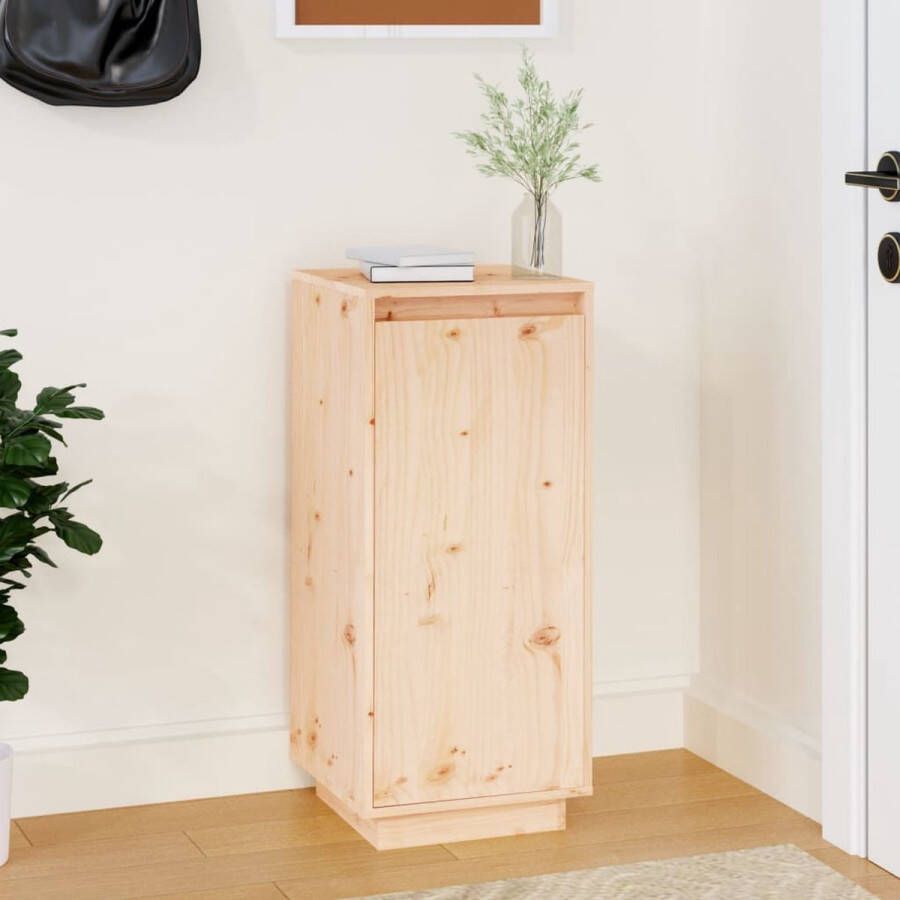The Living Store Schoenenkast Opbergkast Massief Grenenhout 35x35x80 cm Wandmontage