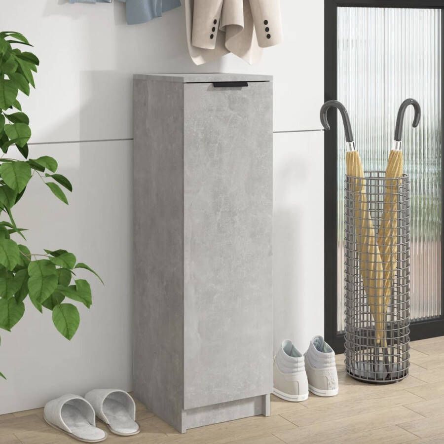 The Living Store Schoenenkast Betongrijs 30x35x100cm