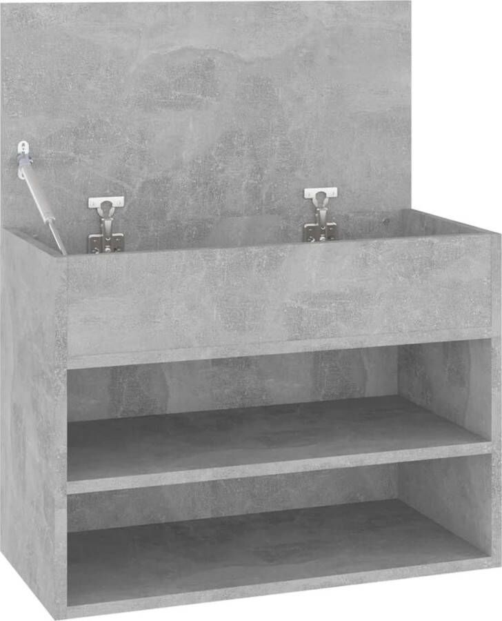 The Living Store Schoenenkast Concrete 60 x 30 x 45 cm Trendy opbergbank Spaanplaat Montage vereist