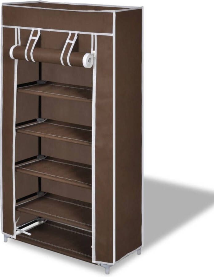 The Living Store Schoenenkast Dubbel 5-Laags 58 x 28 x 106 cm Bruin