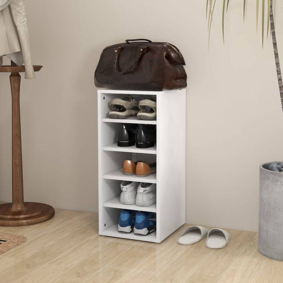 The Living Store Schoenenkast Wit 31.5x35x70 cm Duurzaam en Stevig