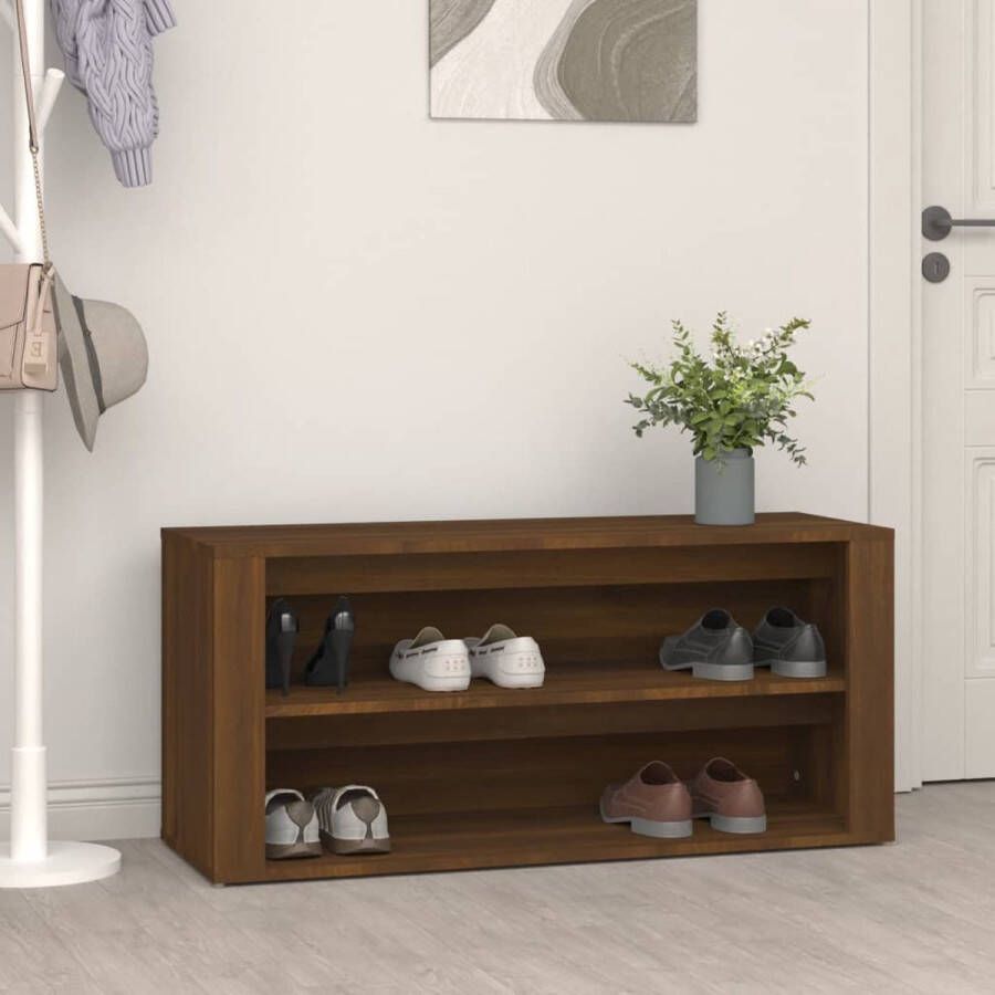 The Living Store Schoenenrek s Schoenenkast 100x35x45 cm Bruineiken