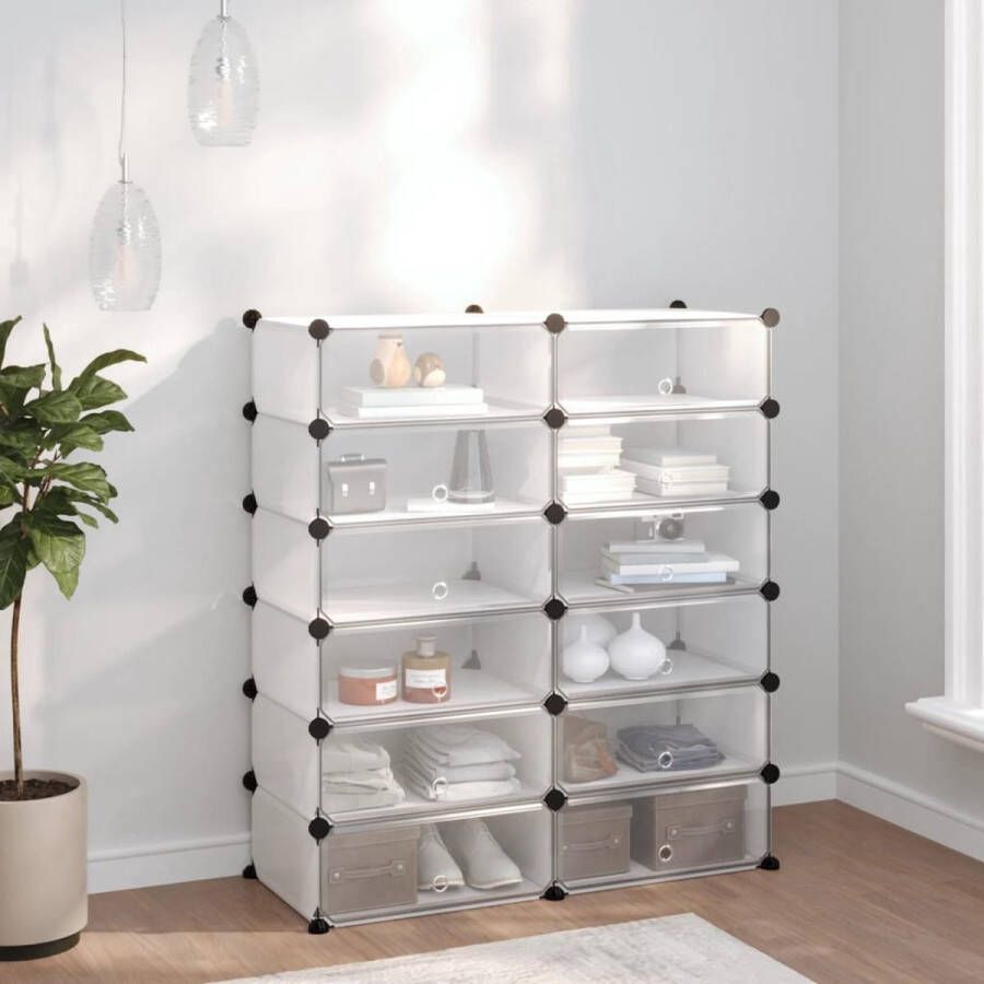 The Living Store Schoenenrek Transparant 94.5 x 36.5 x 106 cm Multifunctioneel