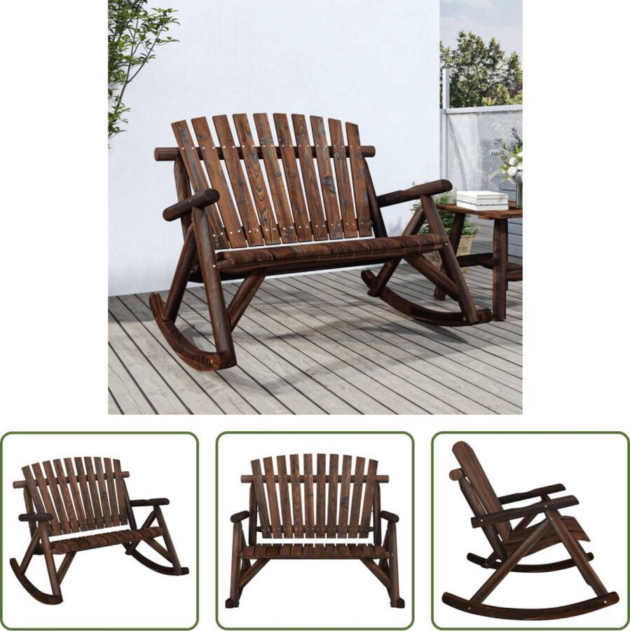 The Living Store Schommelbank Adirondack Hout 123x96x102 cm