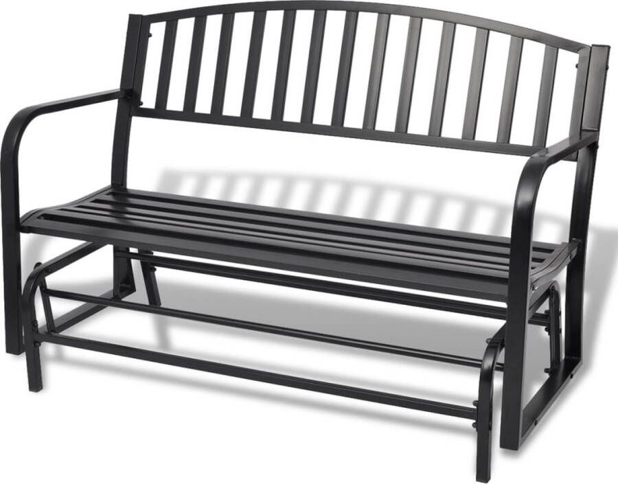 The Living Store Schommelbank Staal 128 x 65 x 86 cm Zwart