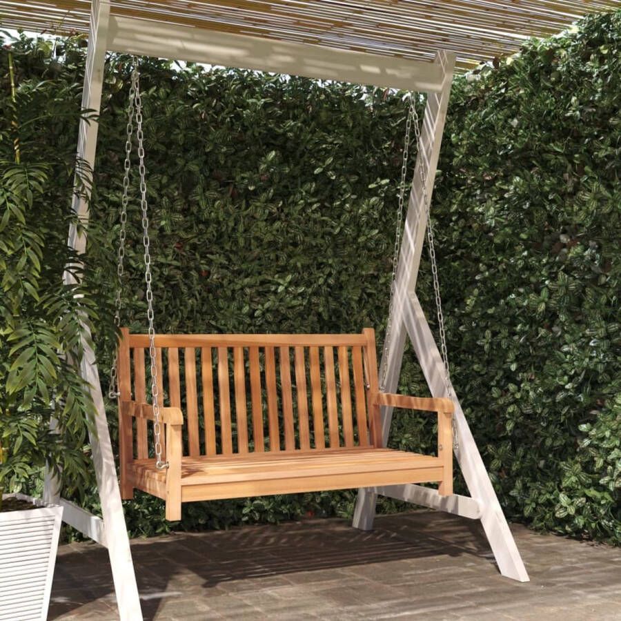 The Living Store Schommelbank Teakhout 114 x 60 x 64 cm Duurzaam meubel Waterbasisafwerking