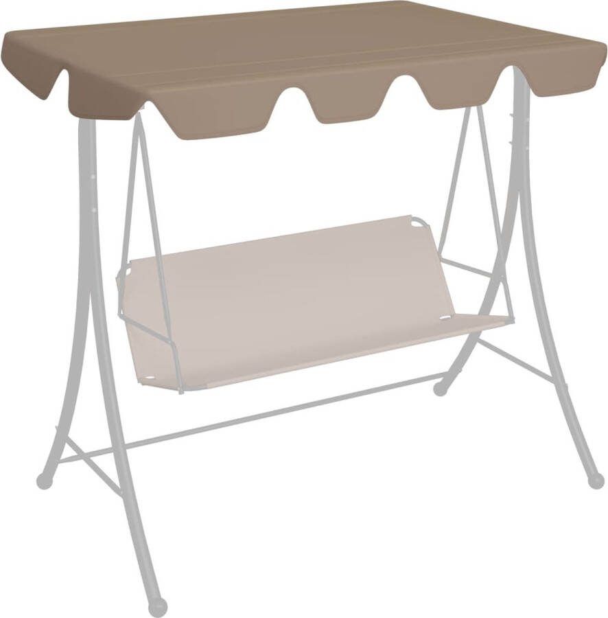 The Living Store Schommelbankluifel Stof 100% polyester met PVC-coating Taupe 248 x 186 cm (L x B) Geschikt voor schommelbanken 188 168 x 110 145 cm Waterafstotend Geen montage vereist