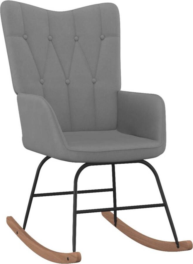 The Living Store Schommelfauteuil Donkergrijs 61 x 78 x 98 cm Stof rubberwood staal