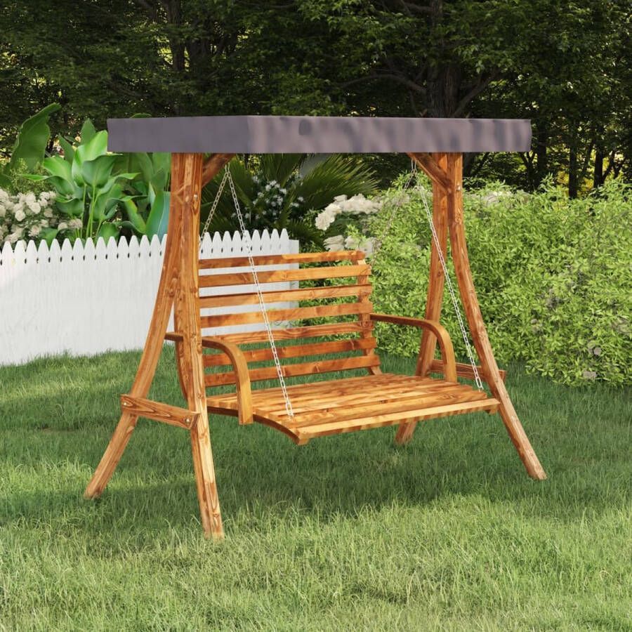 The Living Store Schommelframe Houten 175 x 101 x 161.5 cm Met plat dak