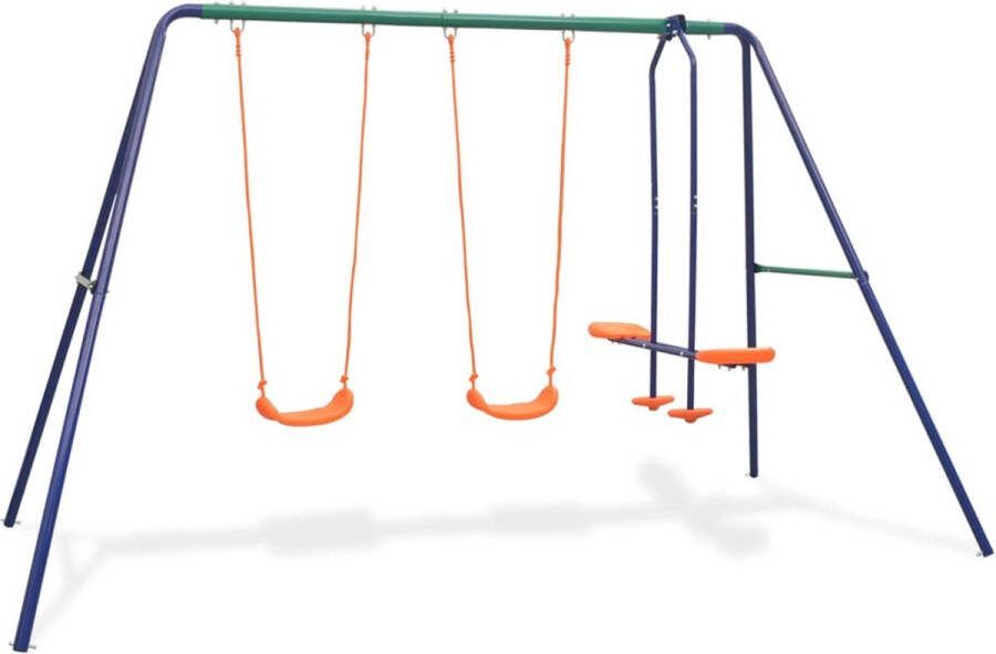 VidaXL The Living Store Schommelset met 2 enkele schommels en face-to-face-schommel 324 x 155 x 182 cm duurzaam en weerbestendig