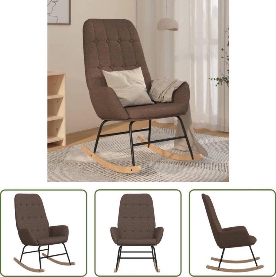 The Living Store Schommelstoel 70 x 79 x 101 cm Taupe