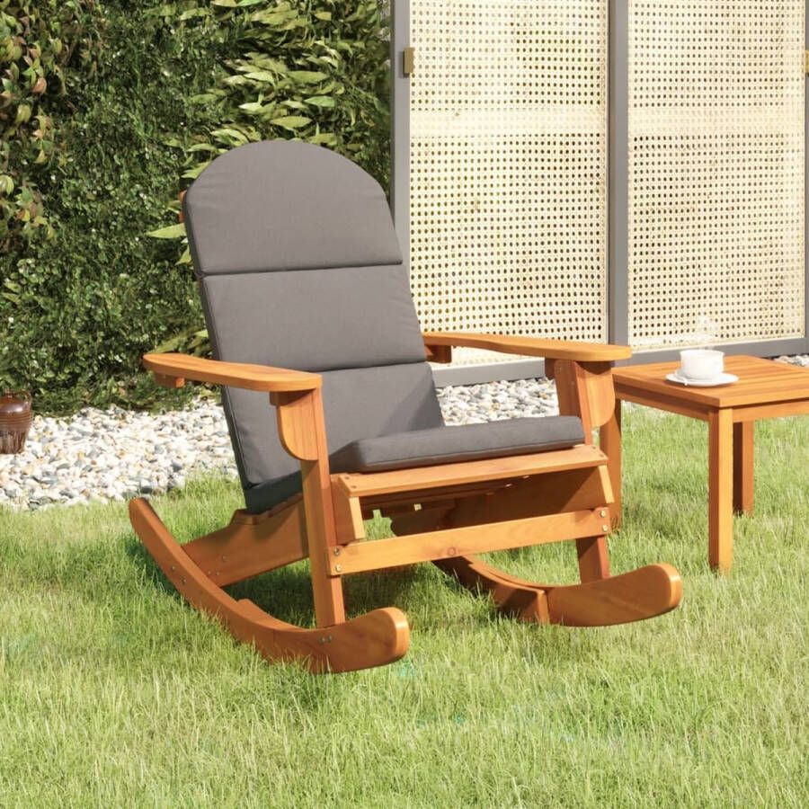 The Living Store Schommelstoel Adirondack Massief acaciahout 75 x 105 x 90 cm Comfortabele zitervaring Schommel ontwerp