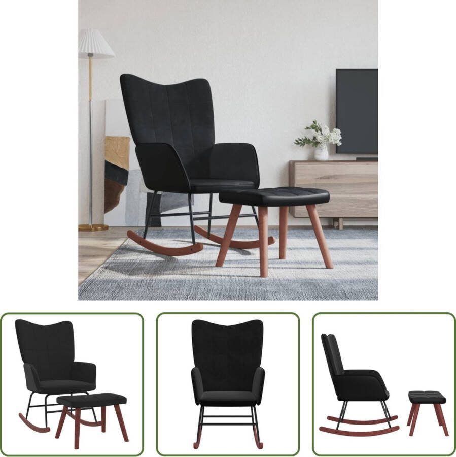 The Living Store Schommelstoel Relaxfauteuil 61 x 78 x 98 cm Zwart