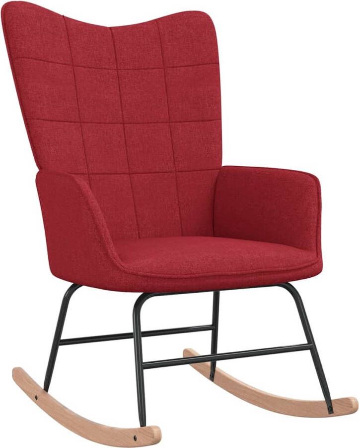 The Living Store Schommelfauteuil Stof 61 x 78 x 98 cm Wijnrood