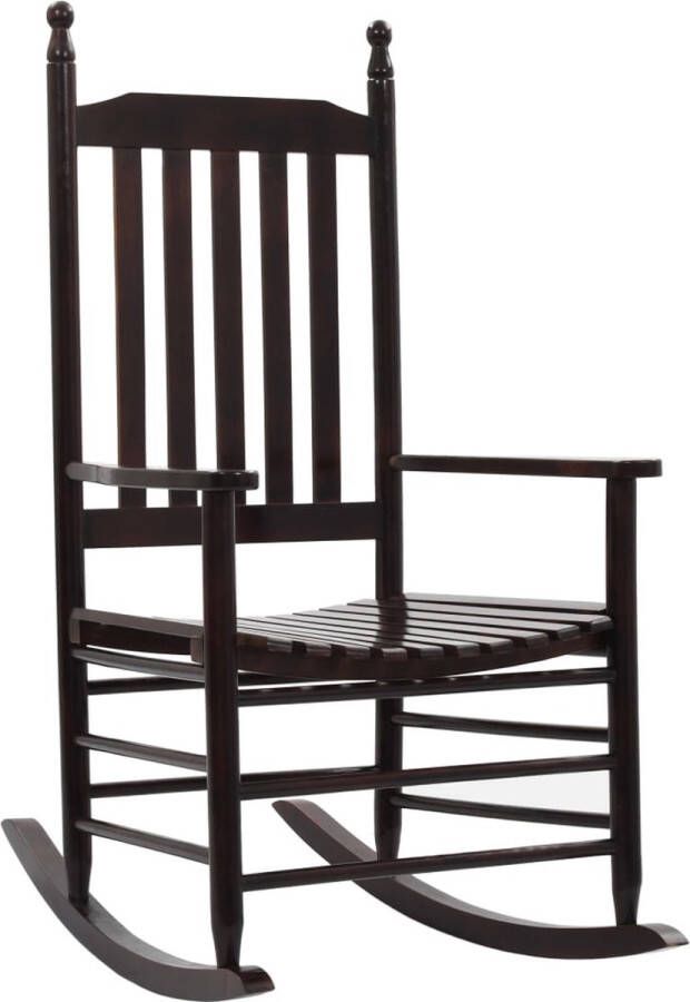 The Living Store Schommelstoel Vintage Hardhout 60.5 x 82 x 114 cm Bruin