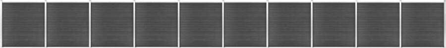 The Living Store Schutting HKC Panelenset 170 x 20.3 cm Zwart
