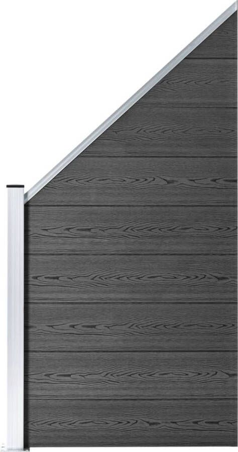 The Living Store Schutting Hout-Kunststof-Composiet 95 x (105-180) cm Zwart