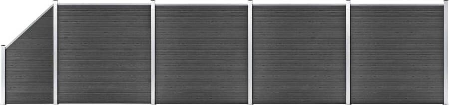 The Living Store Schutting Panelenset Tuinbarrière en Privacyhek HKC Aluminium Staal Zwart 792 x (105 186) cm