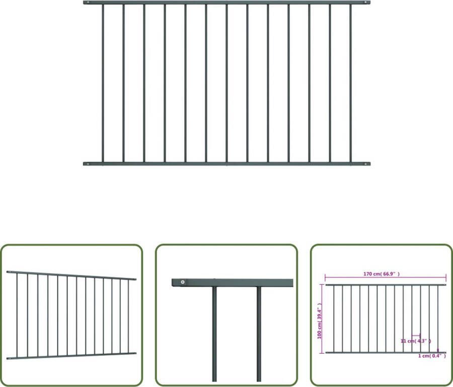 The Living Store Schuttingpaneel Gepoedercoat stalen hek 170 x 100 cm Antraciet