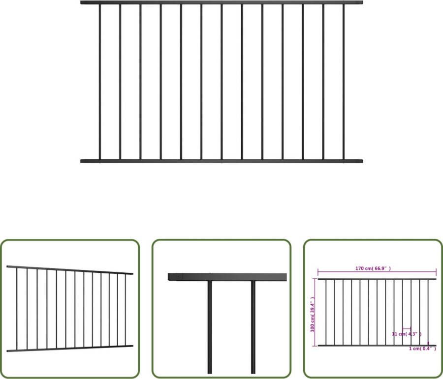 The Living Store Schuttingpaneel Staal 170 x 100 cm Zwart