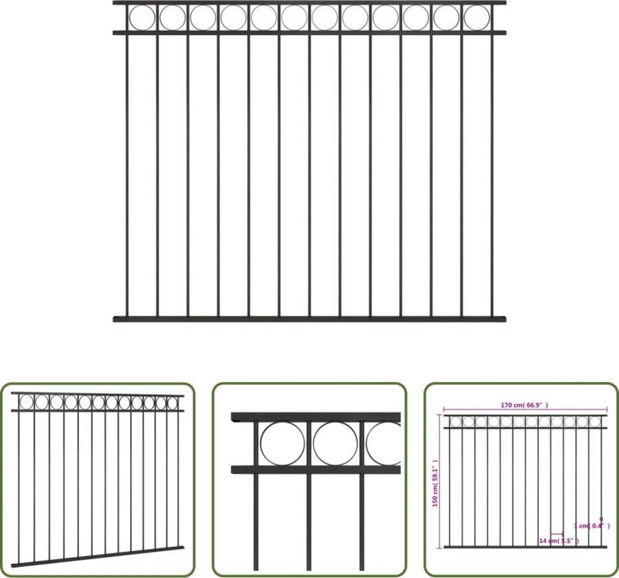 The Living Store Schuttingpaneel Staal 170 x 150 cm Zwart Corrosiebestendig