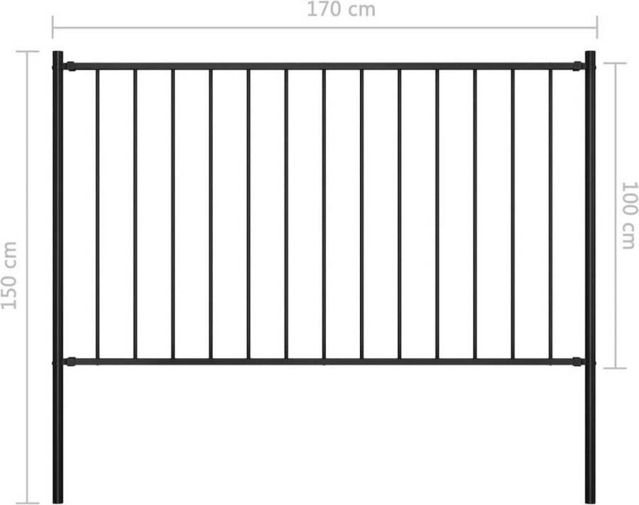 The Living Store Schuttingpanelen 170 x 100 cm Weerbestendig Gepoedercoat Staal